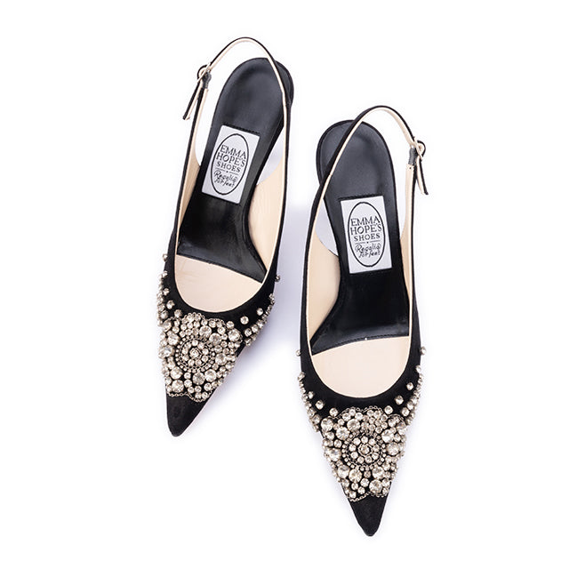 Diadema High Sling - Black Suede – Emma Hope shop