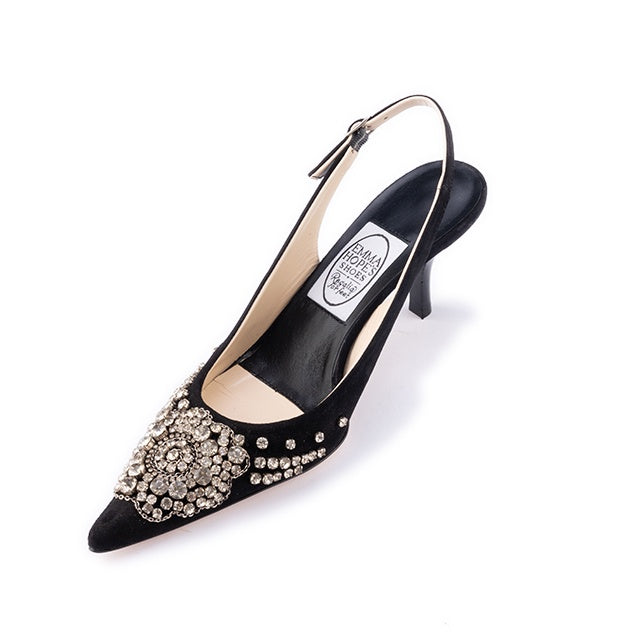Diadema High Sling - Black Suede – Emma Hope shop