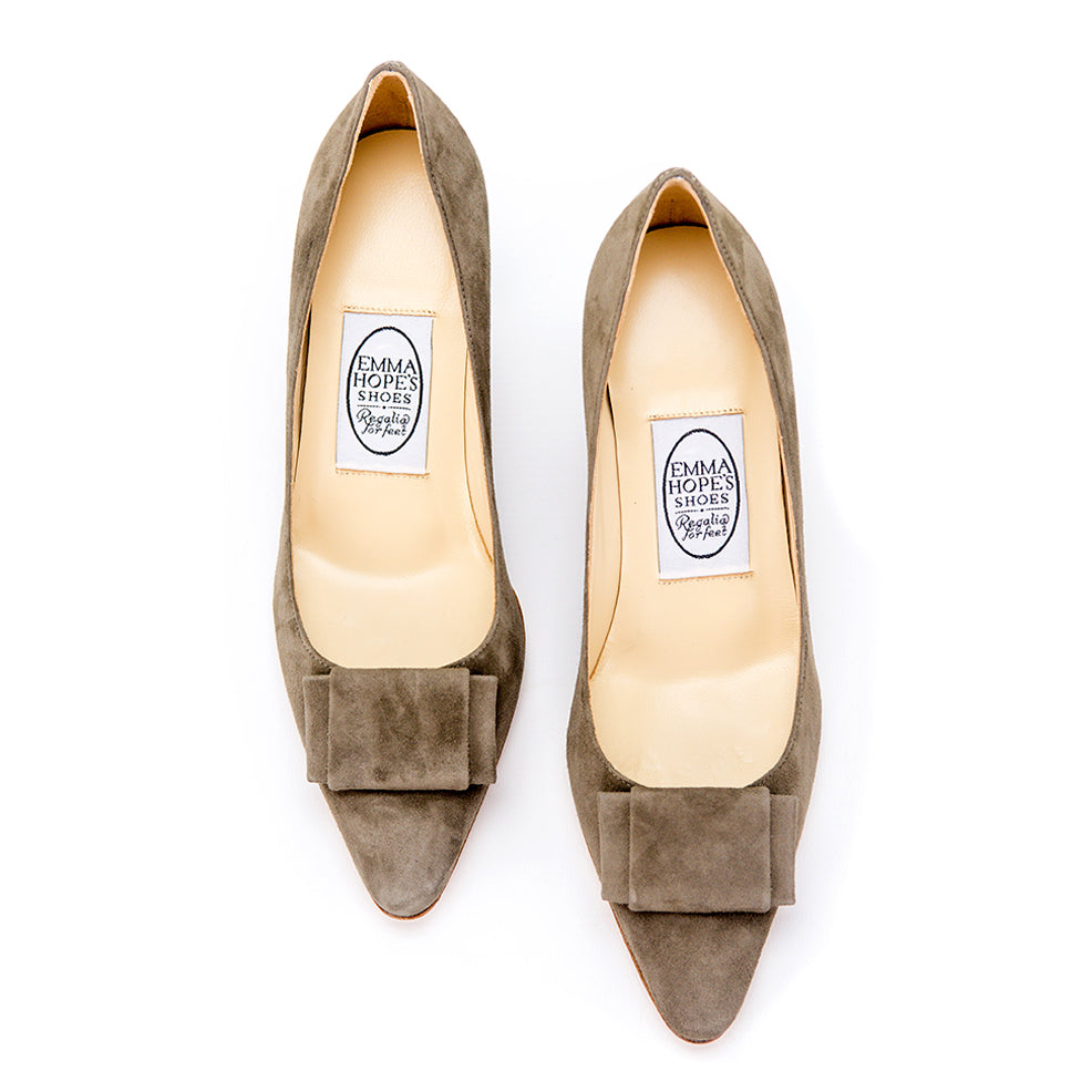 Flat Bow High Court-Taupe-Suede – Emma Hope shop