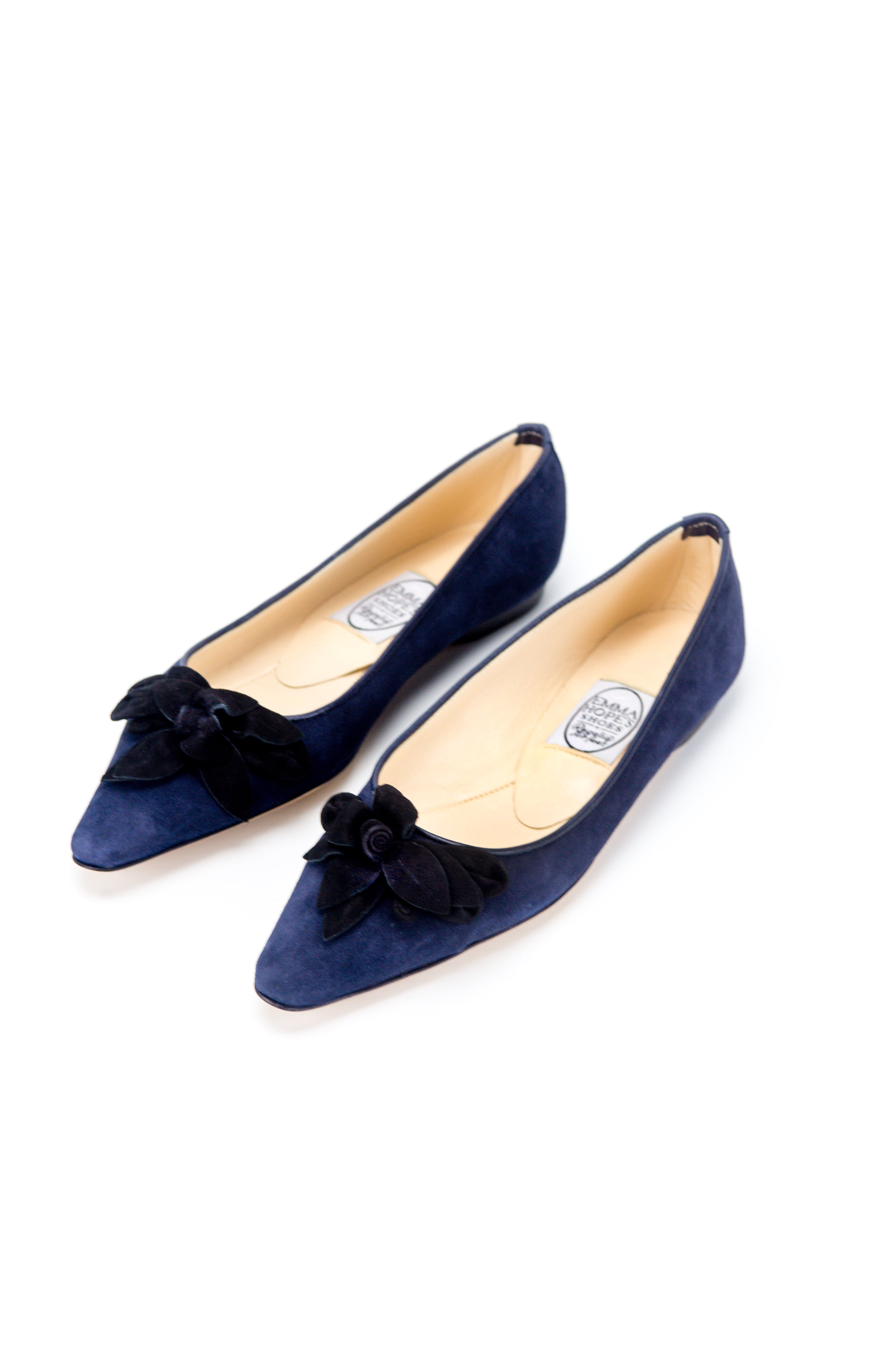FLOWER LOW BALLET-Navy-Black – Emma Hope shop