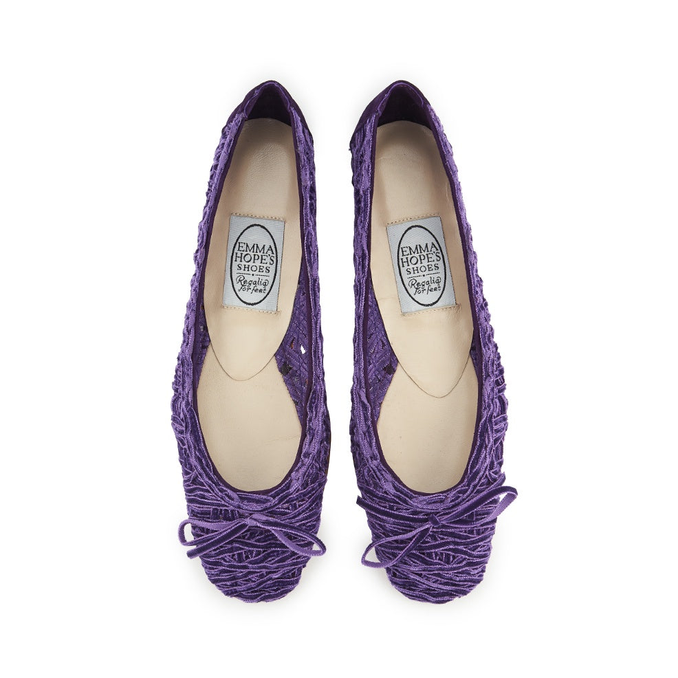 Criss Cross Velvet Ribbon Ballet-Violet – Emma Hope shop