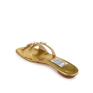 Jewelled H Sandal-Gold
