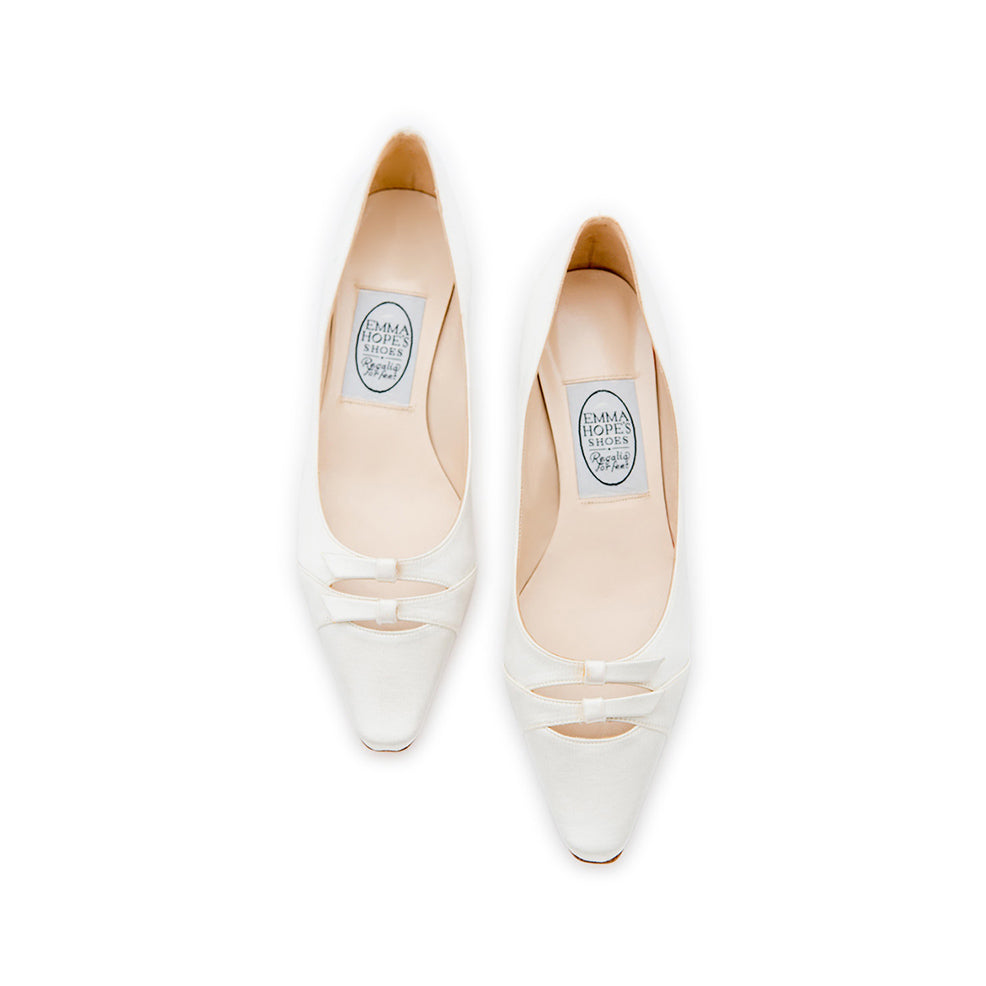 2 Bow Low Court - Ivory Satin – Emma Hope shop
