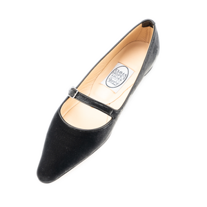 70's Strap+Bar Shoe Low Ballet-Grey Velvet
