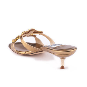 Jewelled Mid H Sandal-Gold