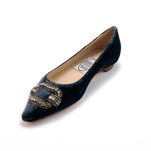 Deco Buckle Low ballet-Indigo