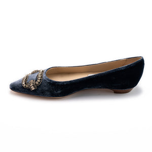 Deco Buckle Low ballet-Indigo