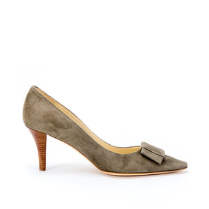 Flat Bow High Court-Taupe-Suede