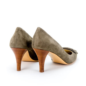 Flat Bow High Court-Taupe-Suede