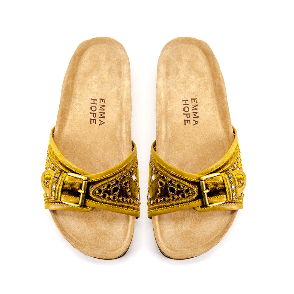EMMA HOPES/エマ ホープ】 RAFFIA MESH POINTY MULE（サンダル