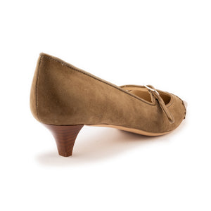 Gypsy Brogueing Toe Cap Mid Court Bar Shoe - Tan - Tan