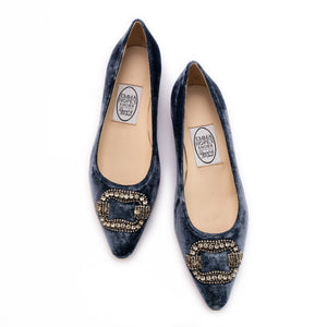 Deco Buckle Low ballet-Indigo