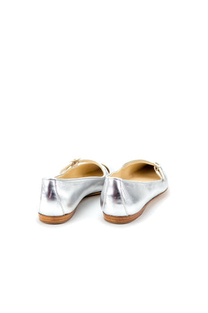 70's Strap+Bar Shoe Low Ballet-Silver
