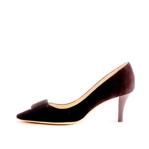 Flat Bow High Court-Black-Suede