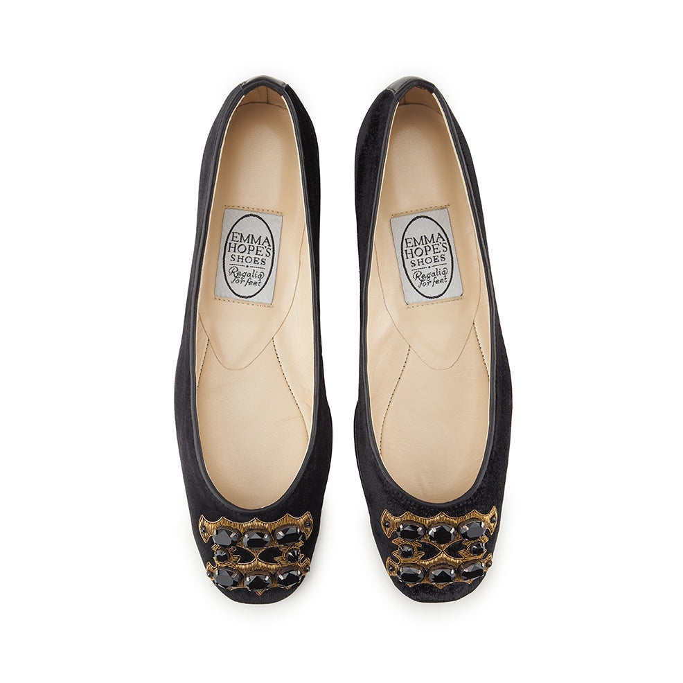 Jewelled Buckle Ballet-Black – Emma Hope shop