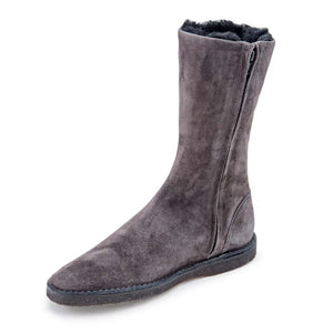 Shearling Mid Boot - Grey Suede